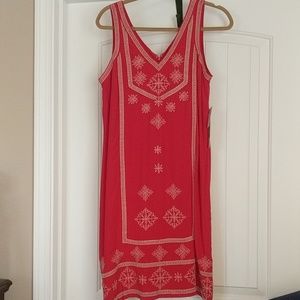 NWT Sigrid Olsen embroidered dress, cayenne 8